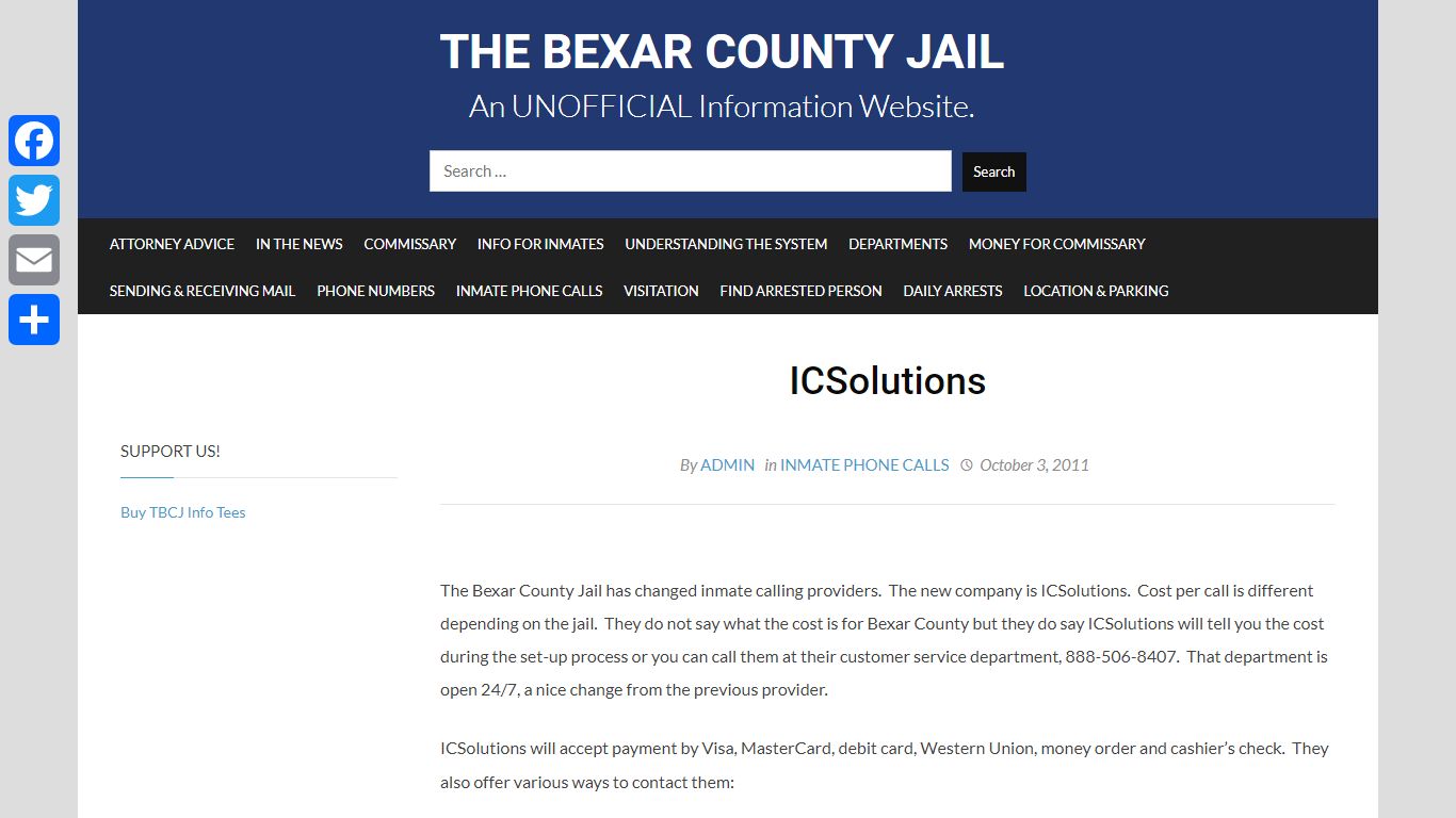 ICSolutions - Jail Phone Provider | The Bexar County Jail